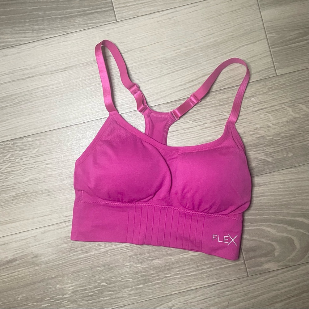 Pink sports bra